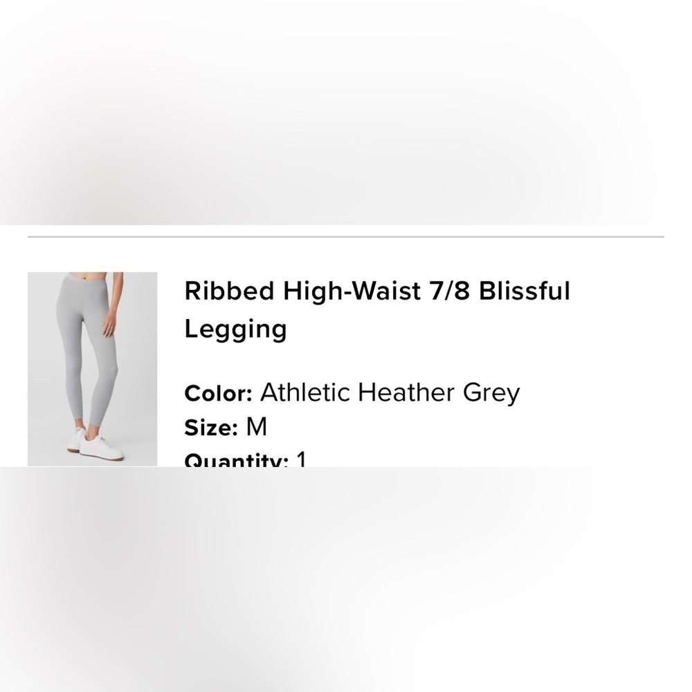 ALO YOGA Ribbed HighWaist 7/8 Blissful Legging in SOLD OUT ATHLETIC HEATHER GREY